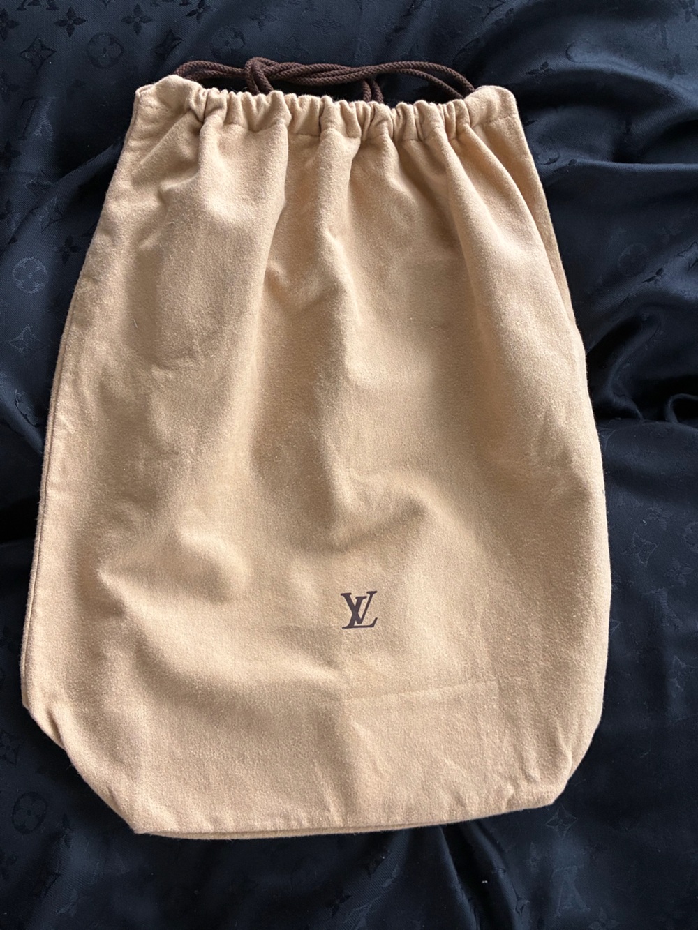 🤎 Genuine Vintage Louis Vuitton Flannel Dust Cover Bag Large 19x17x7 Drawstring